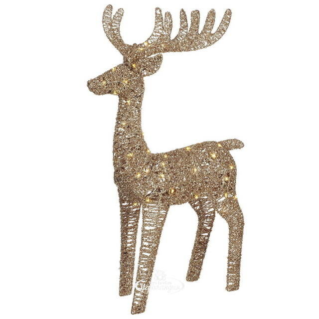 Светодиодный олень Бейтон 107 см, 60 теплых белых LED ламп, IP44 Edelman