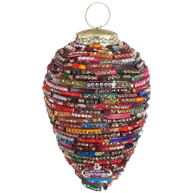 Стеклянная елочная игрушка Шишка - Charme Brillant 12 см Edelman