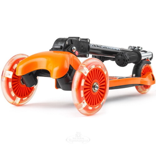 Складной трехколесный самокат Small Rider Randy Flash, светящиеся колеса, оранжевый глянец Small Rider