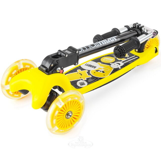 Складной трехколесный самокат Small Rider Randy Flash, светящиеся колеса, желтый глянец, до 25 кг Small Rider (Смол Райдер)