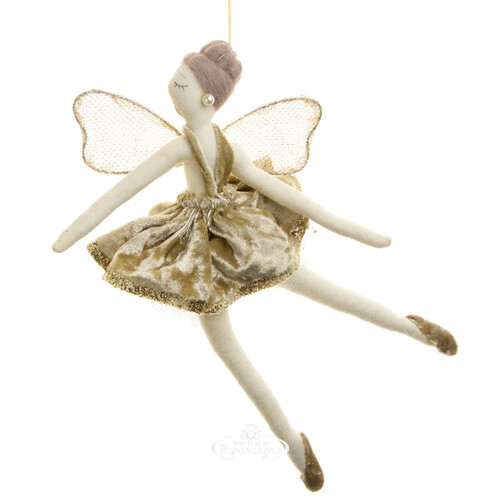 Кукла на елку Фея - Балерина Мария - Мариинские танцы 24 см шампань, подвеска Due Esse Christmas