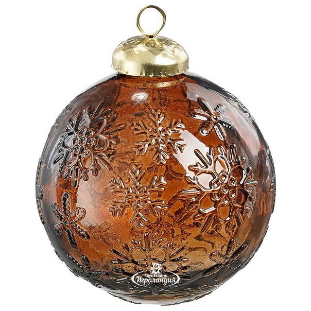 Стеклянные елочные шары Relaxation: Имбирный Латте 8 см, 6 шт Edelman