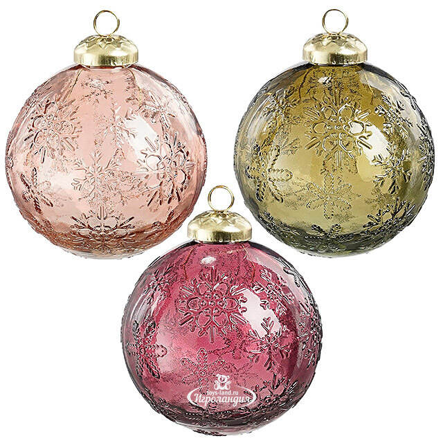 Стеклянные елочные шары Relaxation: Вишневый Глинтвейн 8 см, 6 шт Edelman