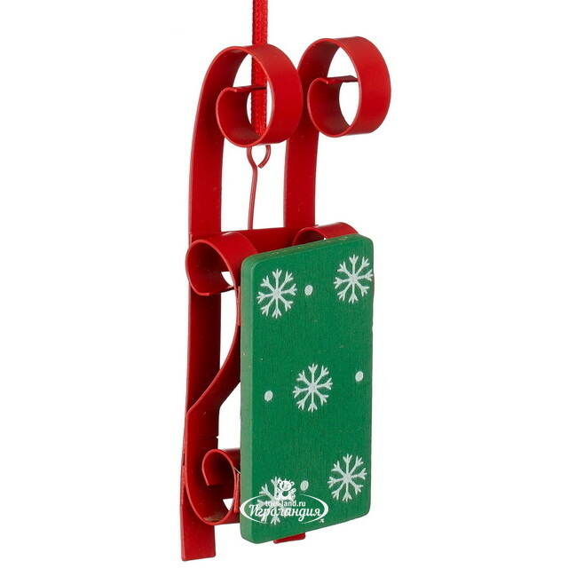 Елочные игрушки Санки Эльфов 13 см, 3 шт Edelman