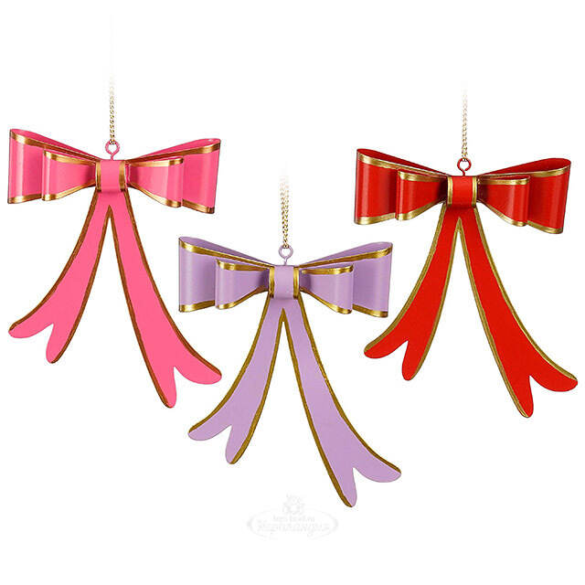 Елочные игрушки Банты Фрейлины Розали 12 см, 3 шт Edelman