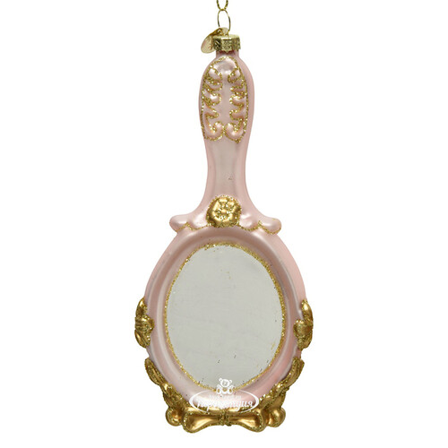 Стеклянная елочная игрушка Зеркало Мэрилин 15 см розовое, подвеска Kaemingk