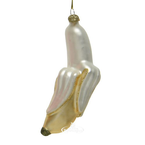 Стеклянная елочная игрушка Банан 14 см, подвеска Kaemingk