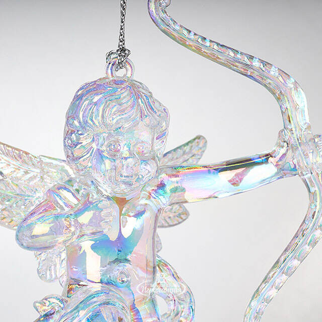 Елочная игрушка Ангел Купидон 10 см радужный, подвеска Forest Market