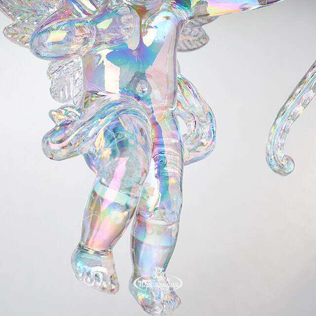 Елочная игрушка Ангел Купидон 10 см радужный, подвеска Forest Market