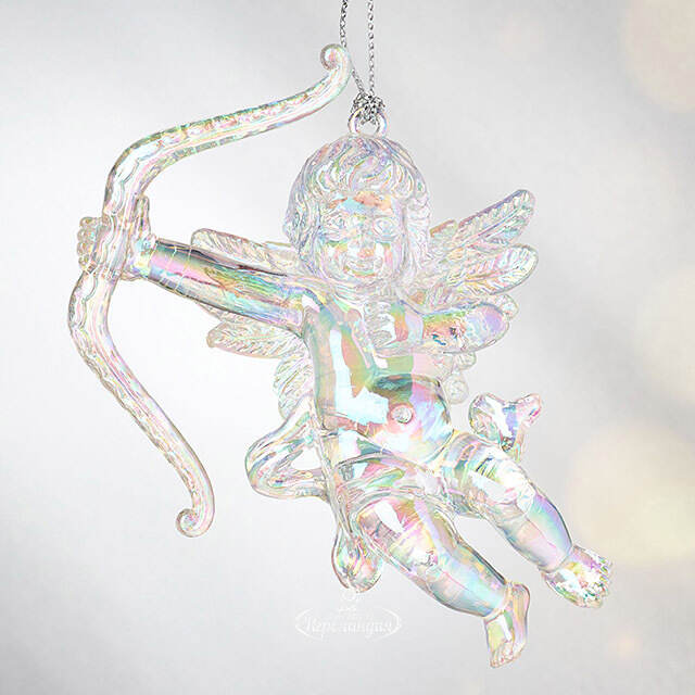 Елочная игрушка Ангел Купидон 10 см радужный, подвеска Forest Market