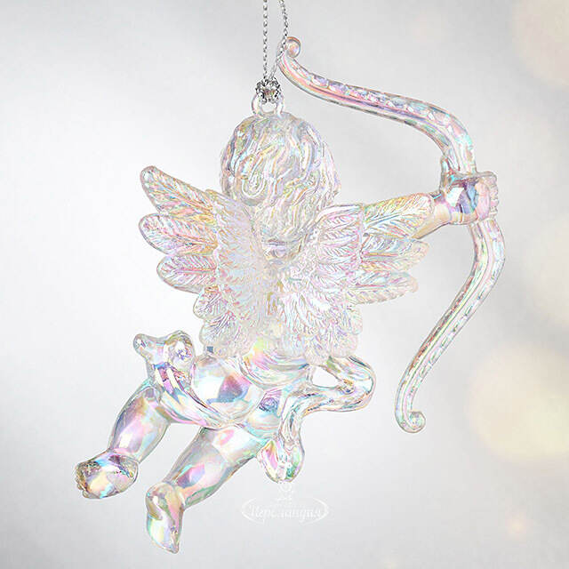 Елочная игрушка Ангел Купидон 10 см радужный, подвеска Forest Market