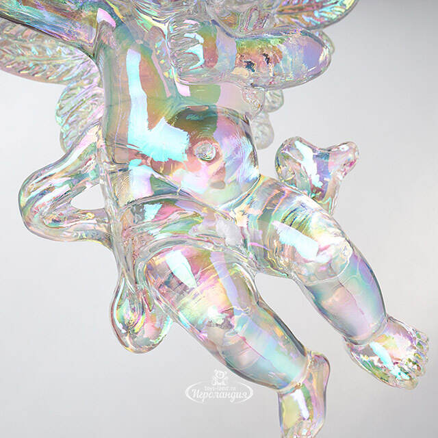 Елочная игрушка Ангел Купидон 10 см радужный, подвеска Forest Market