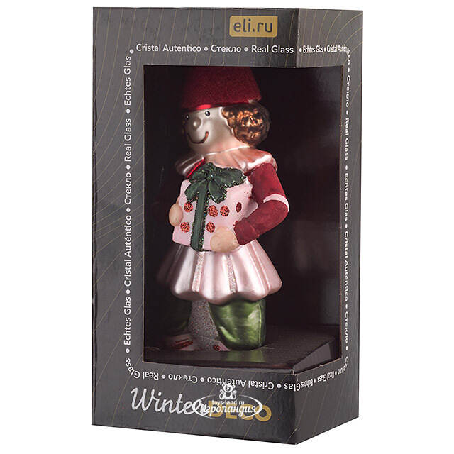 Стеклянная елочная игрушка Гномик - Retro Christmas 17 см Winter Deco
