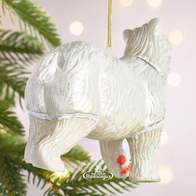 Елочная игрушка Белый Медведь - Арктическая Сказка 13 см, стекло Winter Deco