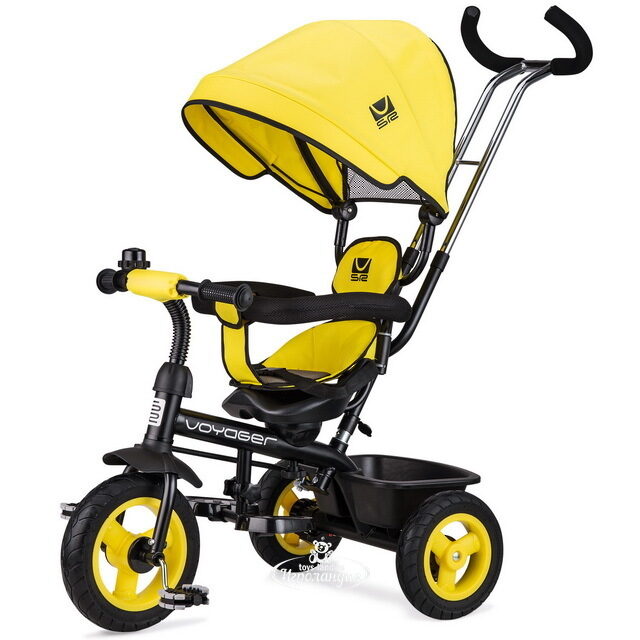 Трехколесный велосипед-коляска Small Rider Voyager с ручкой и козырьком, желтый Small Rider