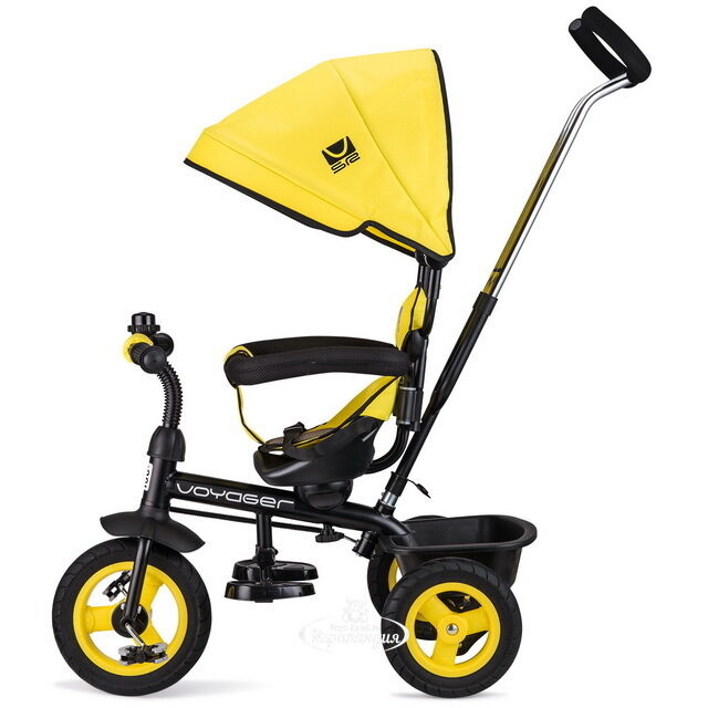 Трехколесный велосипед-коляска Small Rider Voyager с ручкой и козырьком, желтый Small Rider
