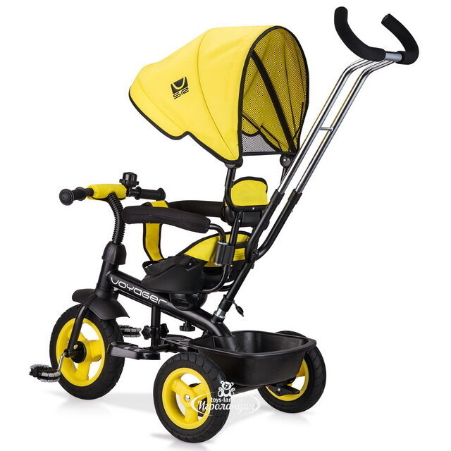 Трехколесный велосипед-коляска Small Rider Voyager с ручкой и козырьком, желтый Small Rider
