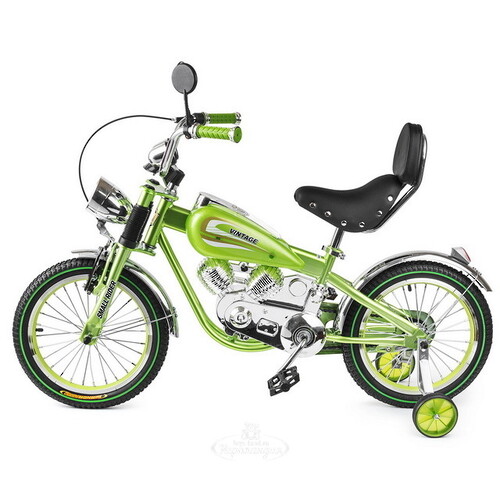 Коллекционный велосипед-мотоцикл Small Rider Motobike Vintage, колеса 16", зеленый Small Rider