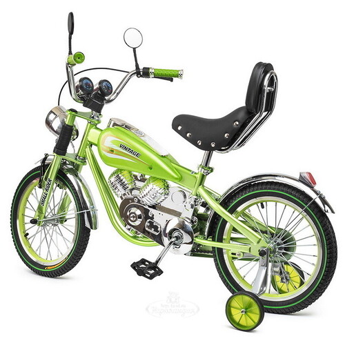 Коллекционный велосипед-мотоцикл Small Rider Motobike Vintage, колеса 16", зеленый Small Rider