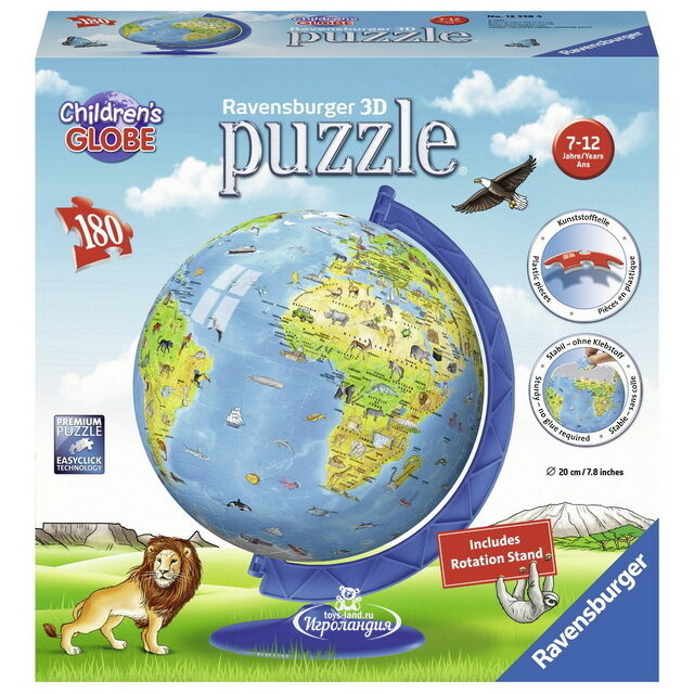 3D Пазл Глобус, 180 элементов Ravensburger