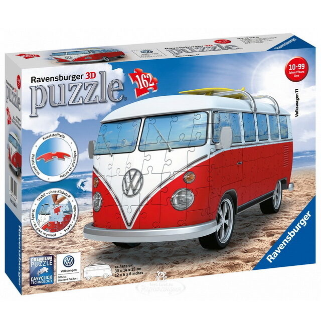 3D Пазл Автобус VW, 162 элемента Ravensburger