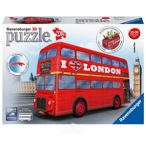 3D Пазл Автобус из Лондона, 216 элементов Ravensburger