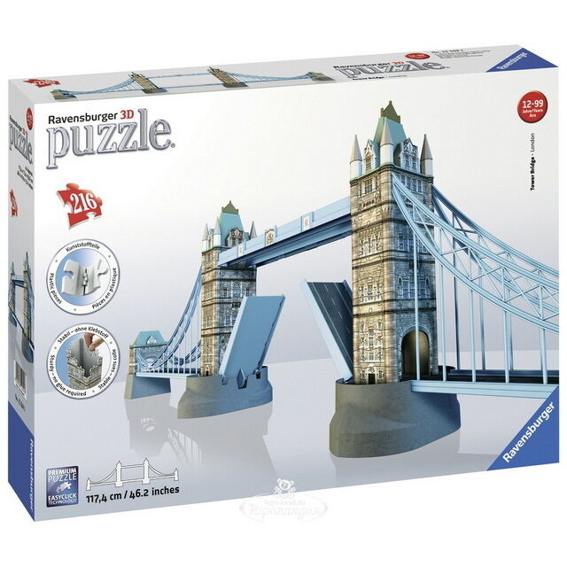 3D Пазл Тауэрский мост в Лондоне, 216 элементов Ravensburger