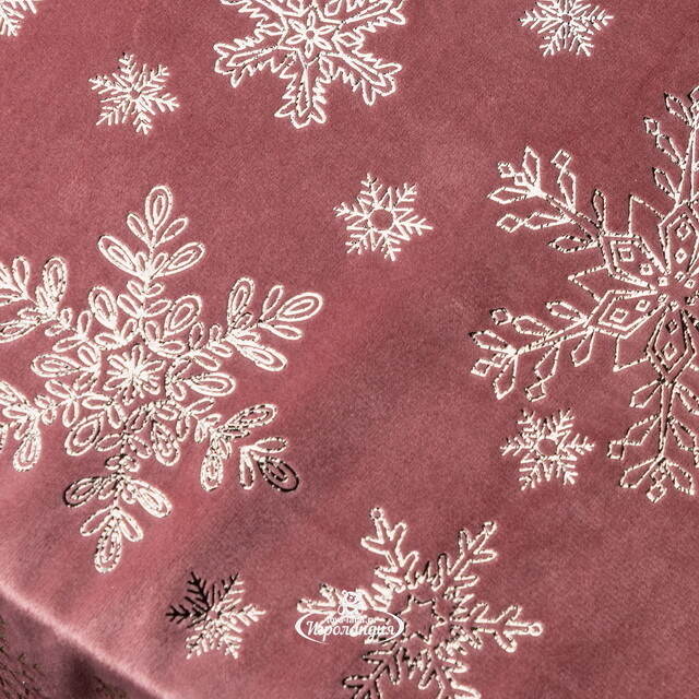 Новогодняя дорожка Росантико - Снежинки 270*28 см Due Esse Christmas (Ду Эссе Кристмас)