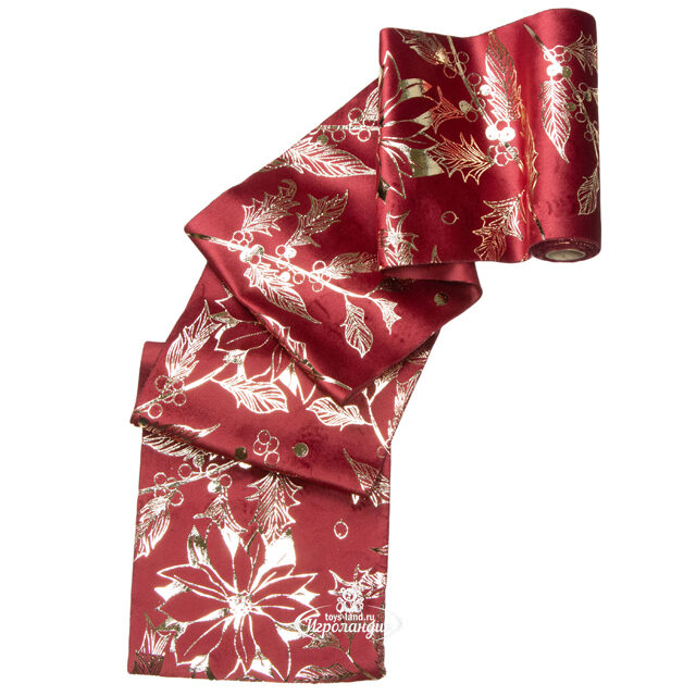Декоративная лента Vellure Rosso: Остролист 270*15 см Due Esse Christmas