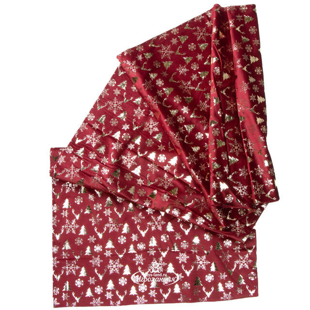 Новогодняя дорожка Vellure Rosso - Зимний Лес 270*48 см Due Esse Christmas