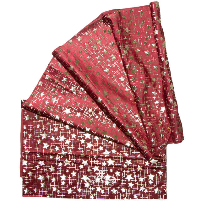 Новогодняя дорожка Vellure Rosso - Звёздочки 270*48 см Due Esse Christmas