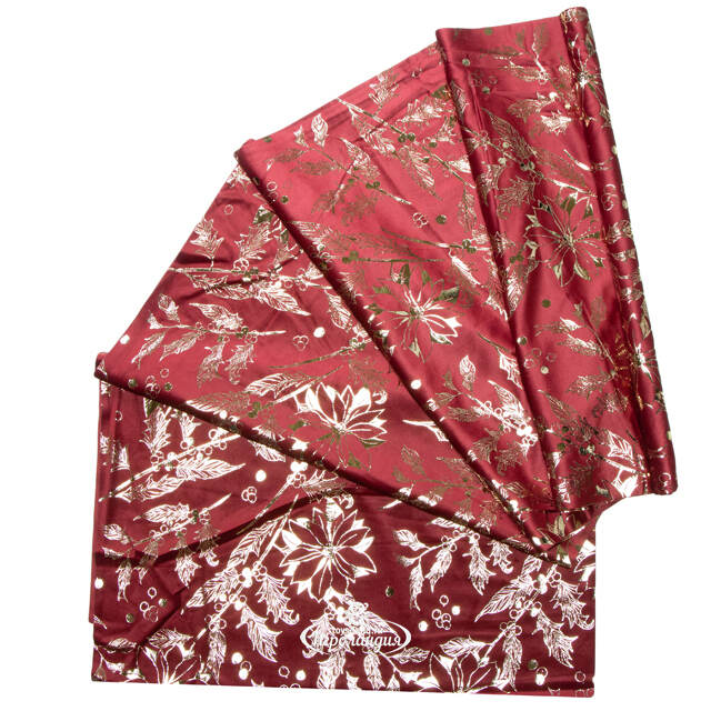 Новогодняя дорожка Vellure Rosso - Остролист 270*48 см Due Esse Christmas