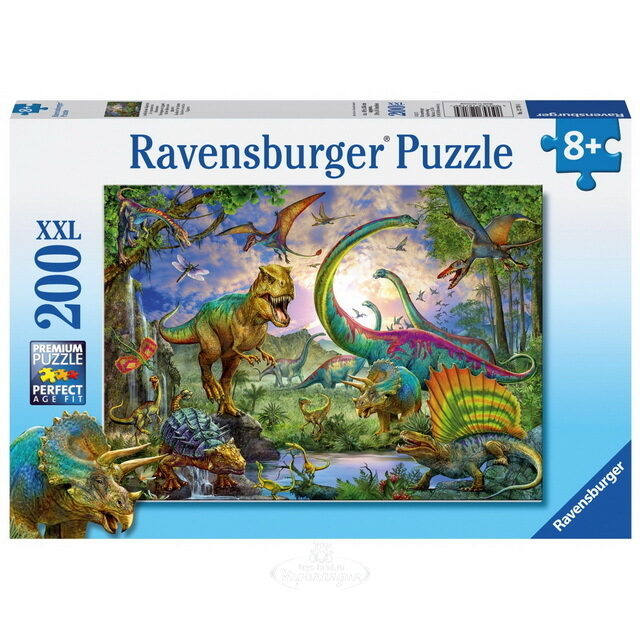 Пазл Мир динозавров, 200 элементов XXL Ravensburger