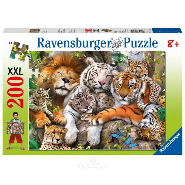 Пазл Сон больших кошек, 200 элементов XXL Ravensburger