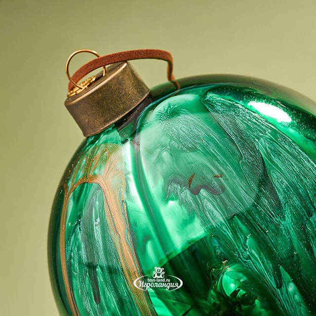 Набор стеклянных шаров Divorze Verde 10 см, 4 шт Christmas Deluxe