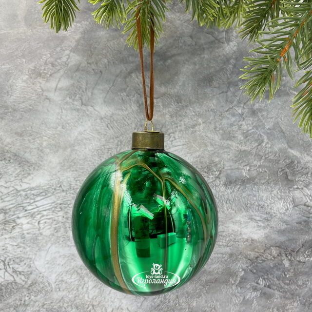 Набор стеклянных шаров Divorze Verde 10 см, 4 шт Christmas Deluxe