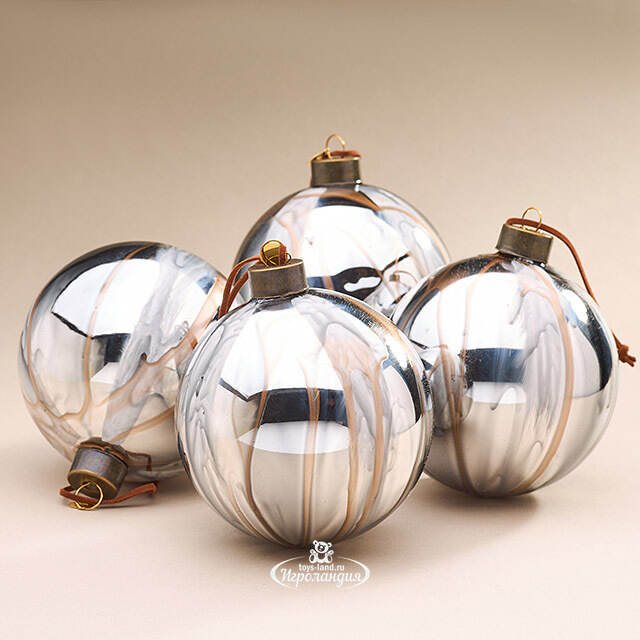 Набор стеклянных шаров Divorze Marrone 10 см, 4 шт Christmas Deluxe