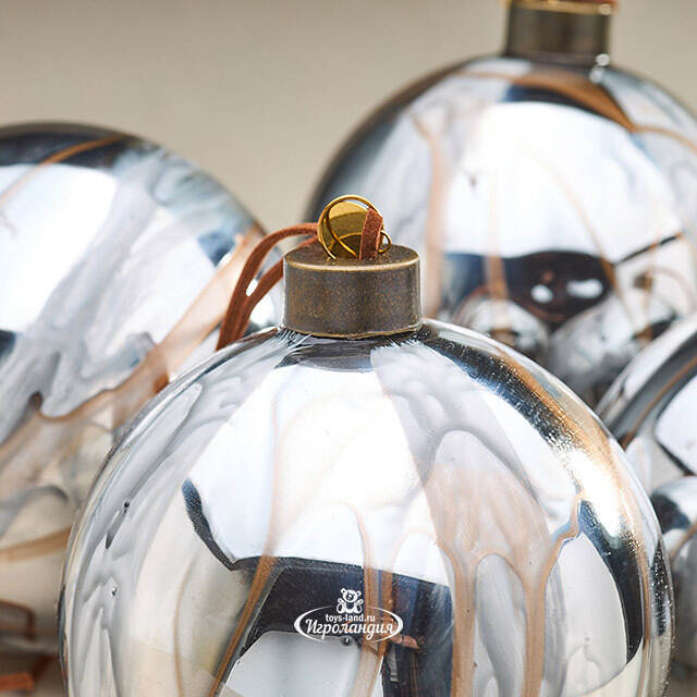 Набор стеклянных шаров Divorze Marrone 10 см, 4 шт Christmas Deluxe