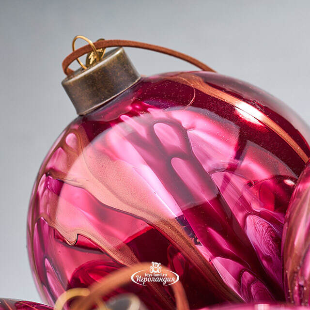 Набор стеклянных шаров Divorze Cremisi 10 см, 4 шт Christmas Deluxe