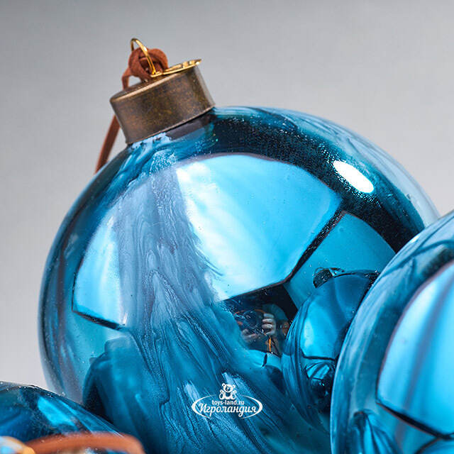 Набор стеклянных шаров Divorze Turchese 10 см, 4 шт Christmas Deluxe