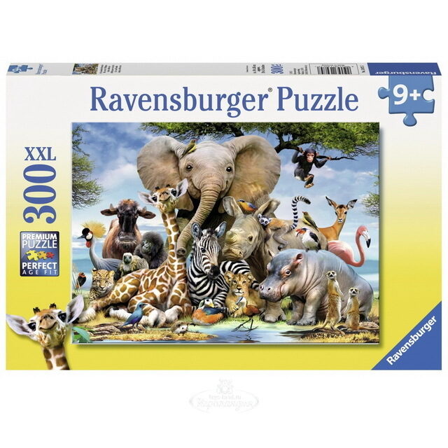 Пазл Африканские друзья, 300 элементов XXL Ravensburger