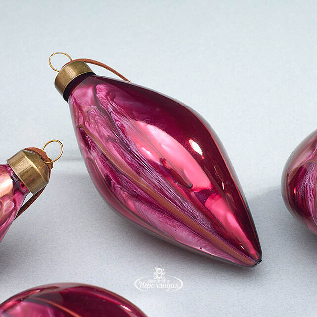 Набор стеклянных елочных игрушек Divorze Cremisi 8 см, 9 шт Christmas Deluxe