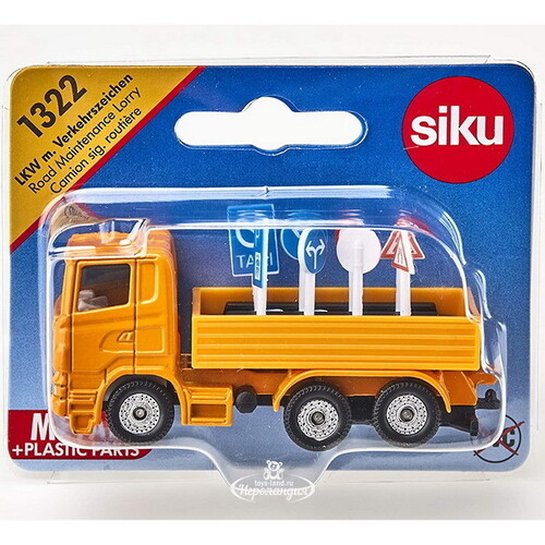 Модель грузовика с дорожными знаками 1:87, 8 см SIKU