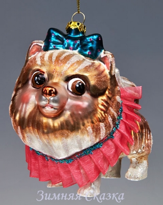 Шпиц с бантиком, 11см