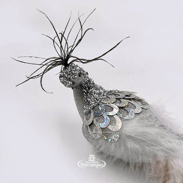 Декоративная фигура Павлин Onyx - Peacock Oasis 50 см, клипса Christmas Deluxe