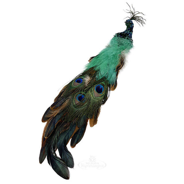 Декоративная фигура Павлин Emerald - Peacock Oasis 50 см, клипса Christmas Deluxe