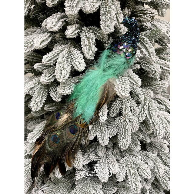 Декоративная фигура Павлин Emerald - Peacock Oasis 50 см, клипса Christmas Deluxe