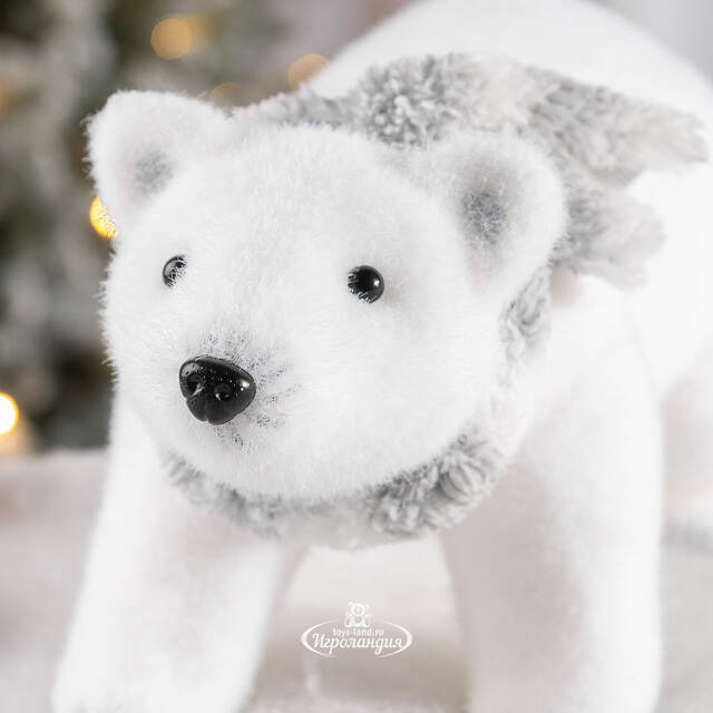 Декоративная фигура Медведь Бонди в шарфе - Warm heart 35 см Christmas Deluxe