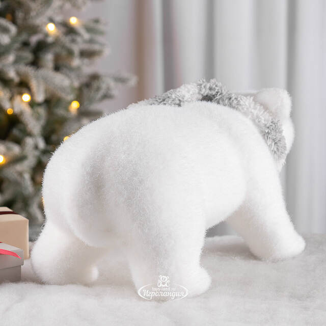 Декоративная фигура Медведь Бонди в шарфе - Warm heart 35 см Christmas Deluxe