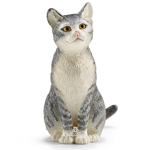 Фигурка Кошка серая, сидящая 5 см Schleich